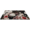 Tapis floral noir polypropylène rectangle contemporain Dublin