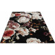 Tapis floral noir polypropylène rectangle contemporain Dublin