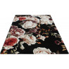 Tapis floral noir polypropylène rectangle contemporain Dublin