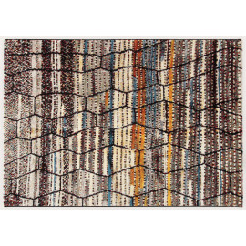 Tapis berbère multicolore à courtes mèches ethnique Donegal