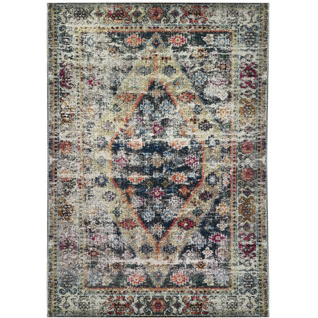 Tapis rayé pour salon multicolore vintage rectangle Kinsale