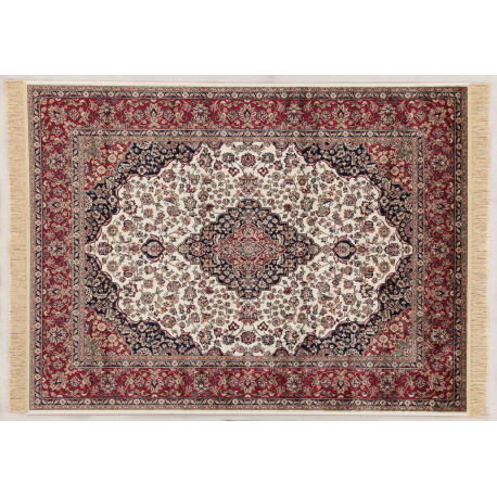 Tapis ivoire style oriental pour salon rectangle Clifden