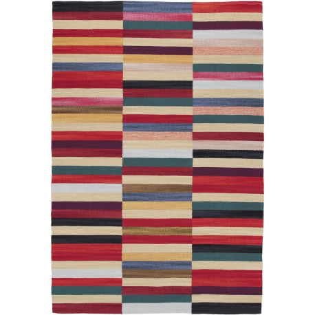 Tapis moderne plat lavable en machine multicolore Stirling