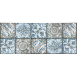 Tapis bleu carreaux de ciment design pour cuisine Falkirk