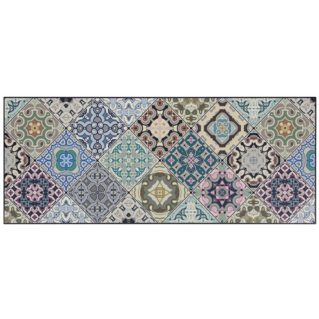 Tapis de cuisine carreaux de ciment multicolore design Melrose