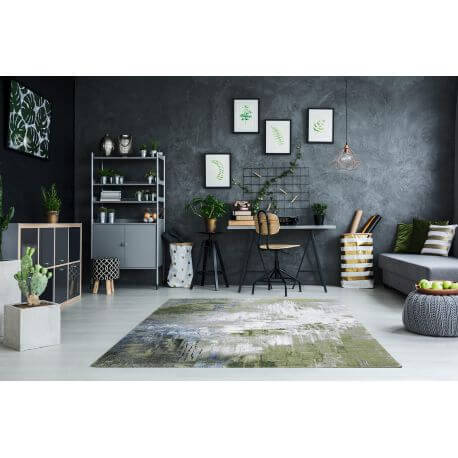 Livabliss Marseille Tapis Moderne Abstrait - Tapis Salon, Salle à Manger, Chambre Adulte et Ado, Cuisine - Design Marbre Moucheté Multicolore, Poil Ras Doux 80x150 cm - Beige, Brun, Blanc
