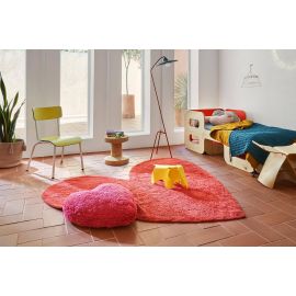 Tapis cœur rouge enfant lavable en machine Agatha Puffy Lorena Canals