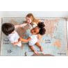 Pouf lavable en machine bleu enfant World Map Lorena Canals