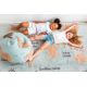 Pouf lavable en machine bleu enfant World Map Lorena Canals