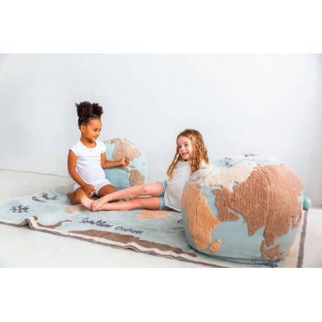 Pouf enfant WORLD MAP coton créé par Lorena Canals