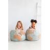 Pouf lavable en machine bleu enfant World Map Lorena Canals