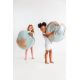 Pouf lavable en machine bleu enfant World Map Lorena Canals