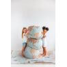 Pouf lavable en machine bleu enfant World Map Lorena Canals