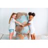 Pouf lavable en machine bleu enfant World Map Lorena Canals