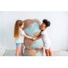 Pouf lavable en machine bleu enfant World Map Lorena Canals