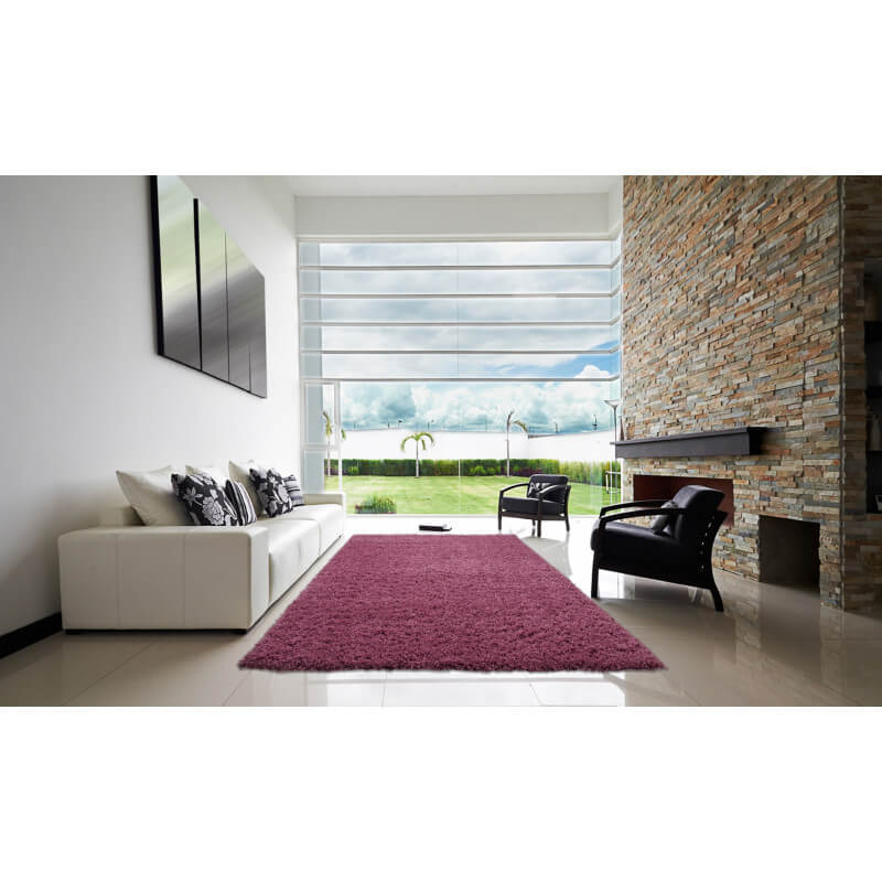 Tapis de salon uni en polypropylène rose hollywood Disposition des tapis dans une chambre