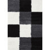 Tapis en damier shaggy noir et blanc Deauville