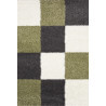 Tapis en damier shaggy gris et vert Deauville