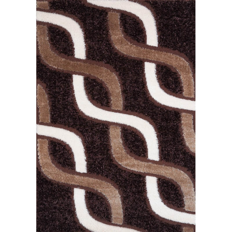 Tapis moderne pour salon shaggy marron kolyos Image de tapis pour salon