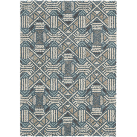 Tapis bleu design pour salon Dart Gatsby