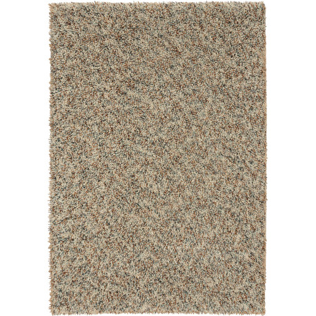 Tapis longues mèches naturel en laine Pop Art