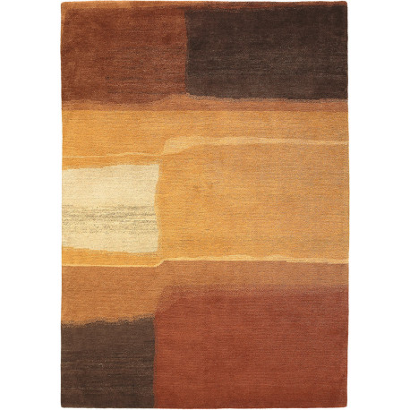 Tapis moderne noué main beige laine rectangle Yara Aquarel