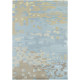 Tapis laine et viscose noué main bleu design Yara Mist