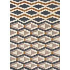Tapis scandinave noué main en laine graphique Yara Artdeco