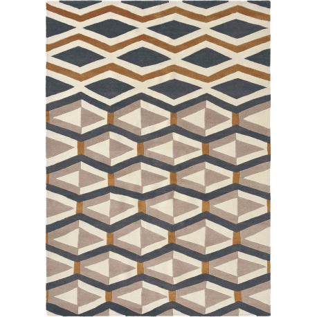 Tapis scandinave noué main en laine graphique Yara Artdeco