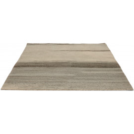 Tapis beige en laine moderne noué main rayé Yeti Sky