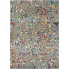 Tapis multicolore vintage noué main laine et viscose Yeti Avalanche