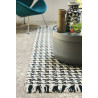 Tapis tissé main plat pour salon avec franges Atelier Poule