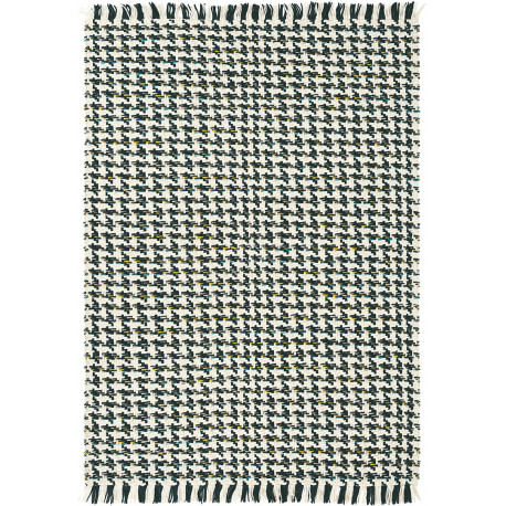 Tapis tissé main plat pour salon avec franges Atelier Poule