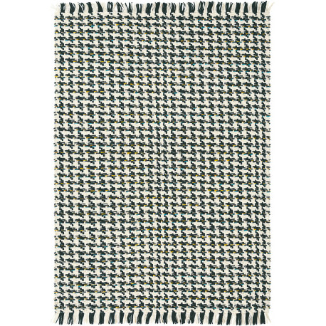 Tapis tissé main plat pour salon avec franges Atelier Poule