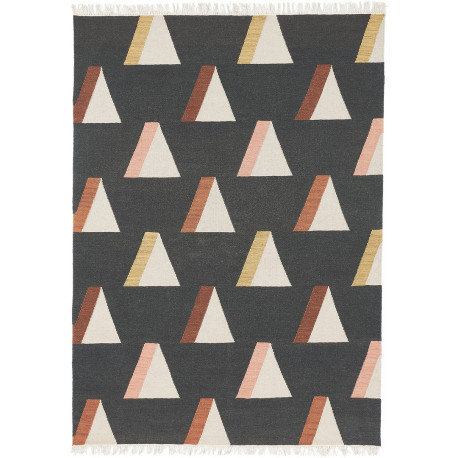 Tapis géométrique plat en laine scandinave Kashba Wigwam