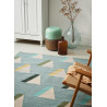 Tapis géométrique plat en laine scandinave Kashba Wigwam