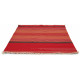 Tapis rouge rayé plat design avec franges laine Kashba Delight