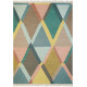 Tapis multicolore plat avec franges design Kashba Jewel