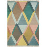 Tapis multicolore plat avec franges design Kashba Jewel