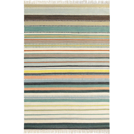 Tapis plat multicolore avec franges moderne rayé Kashba Splendid