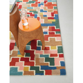 Tapis design multicolore pour salon en laine Estella Tetris