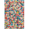 Tapis design multicolore pour salon en laine Estella Tetris