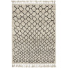 Tapis berbère laine ivoire avec franges noué main Arabiska Hexacon