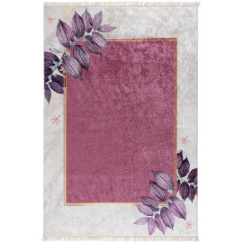 Tapis moderne lavable en machine plat floral Bombi