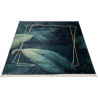 Tapis avec franges plat floral lavable en machine Leider