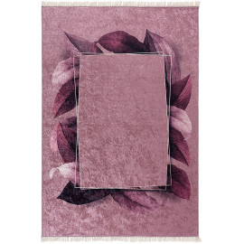 Tapis design plat lavable en machine floral Nocario