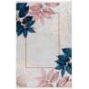 Tapis avec franges lavable en machine floral moderne Amabele