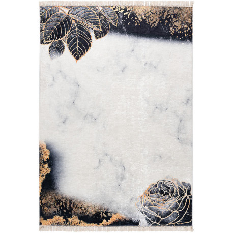 Tapis avec franges plat lavable en machine floral design Blida