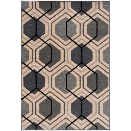 Tapis scandinave à courtes mèches graphique Aboleira