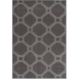 Tapis moderne rectangle à courtes mèches graphique Pelago